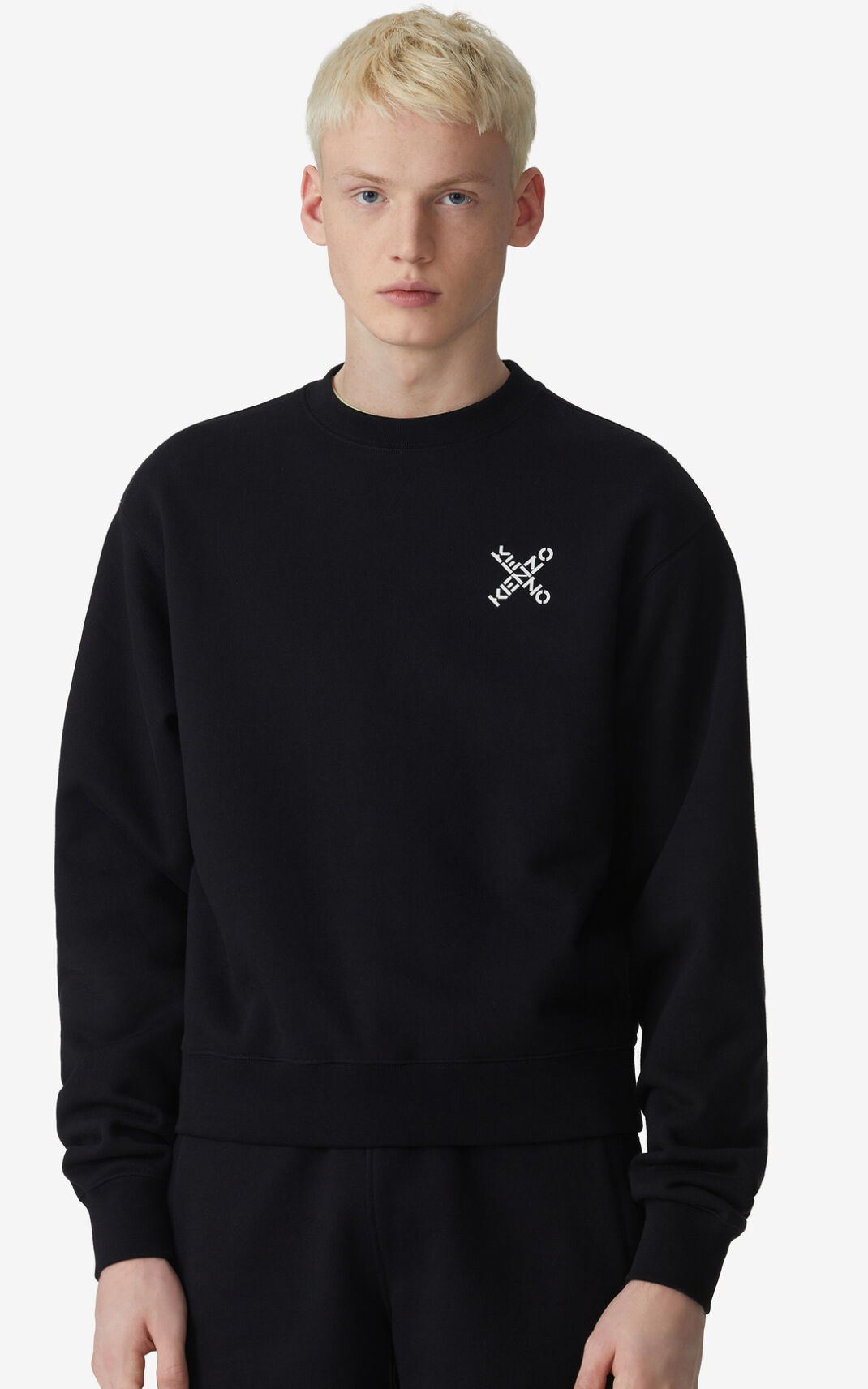 Kenzo Sport Little X Sweatshirt Black For Mens 6742UCGVT